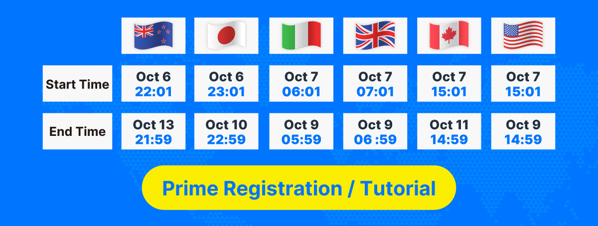 Prime Day Key Dates &Times🌏
